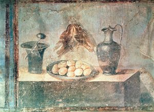 Still life with eggs and thrushes, from the Villa di Giulia Felice, Pompeii